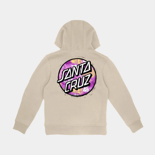 SANTA CRUZ - STAMPED OPUS CAMO YOUTH HOOD - CHALK