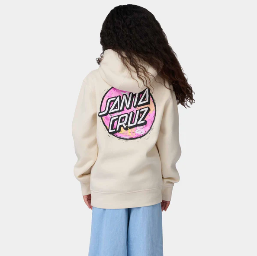 SANTA CRUZ - STAMPED OPUS CAMO YOUTH HOOD - CHALK