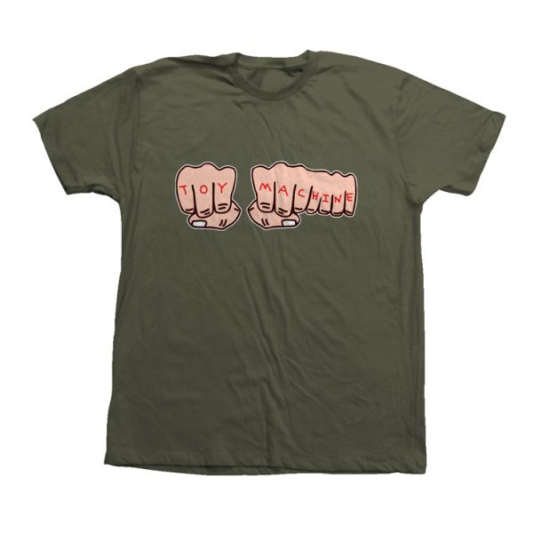 TOY MACHINE - FISTS SS TEE - OLIVE