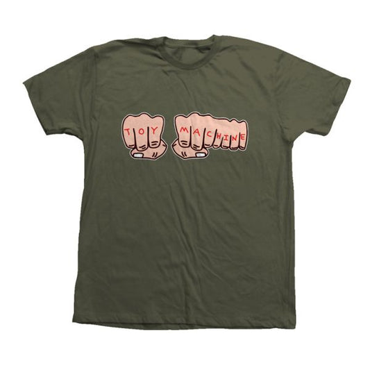 TOY MACHINE - FISTS SS TEE - OLIVE