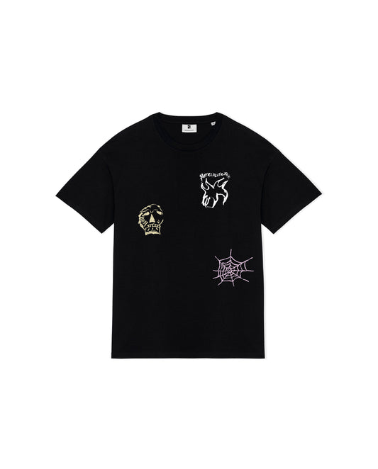 POETIC COLLECTIVE - THREE PRINTS TEE - BLACK