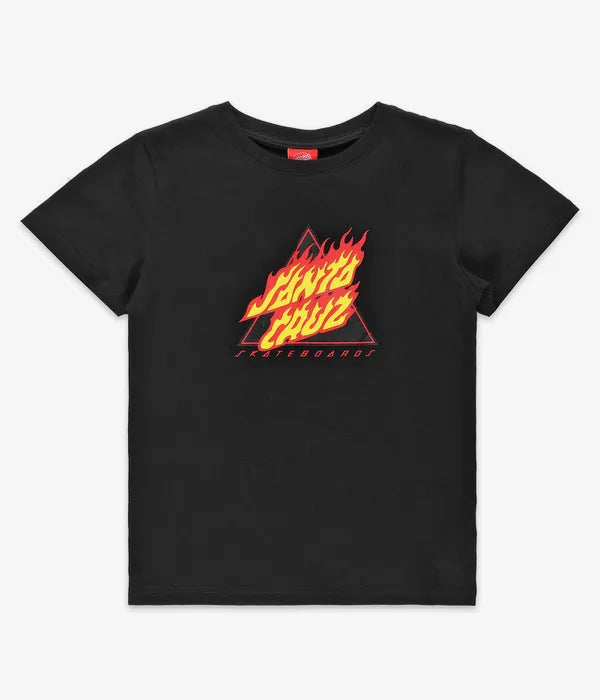 SANTA CRUZ - FLAMED NOT A DOT YOUTH TEE - BLACK