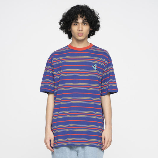 SANTA CRUZ - MINI HAND STRIPE TEE - NAVY BLUE