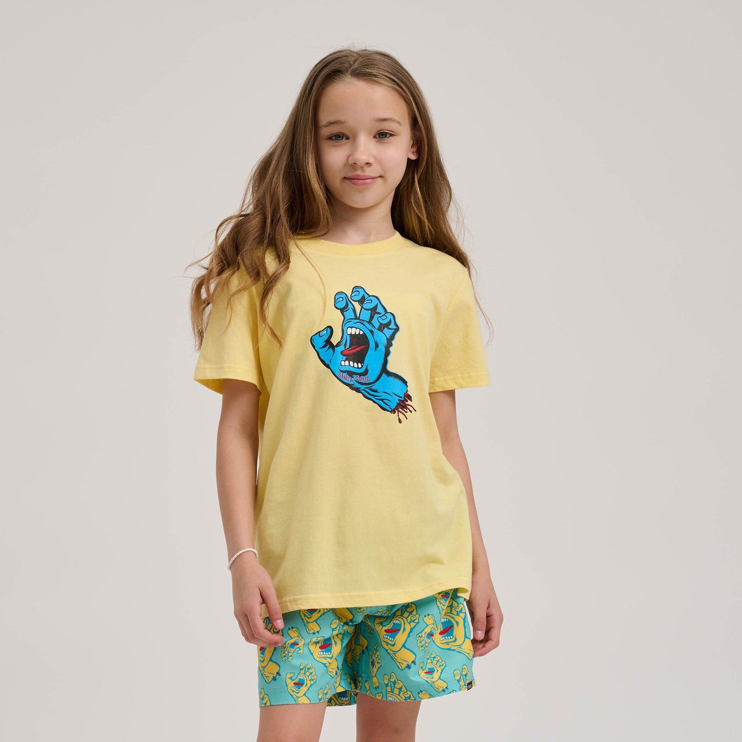 SANTA CRUZ - YOUTH SCREAMING HAND TEE - BUTTER
