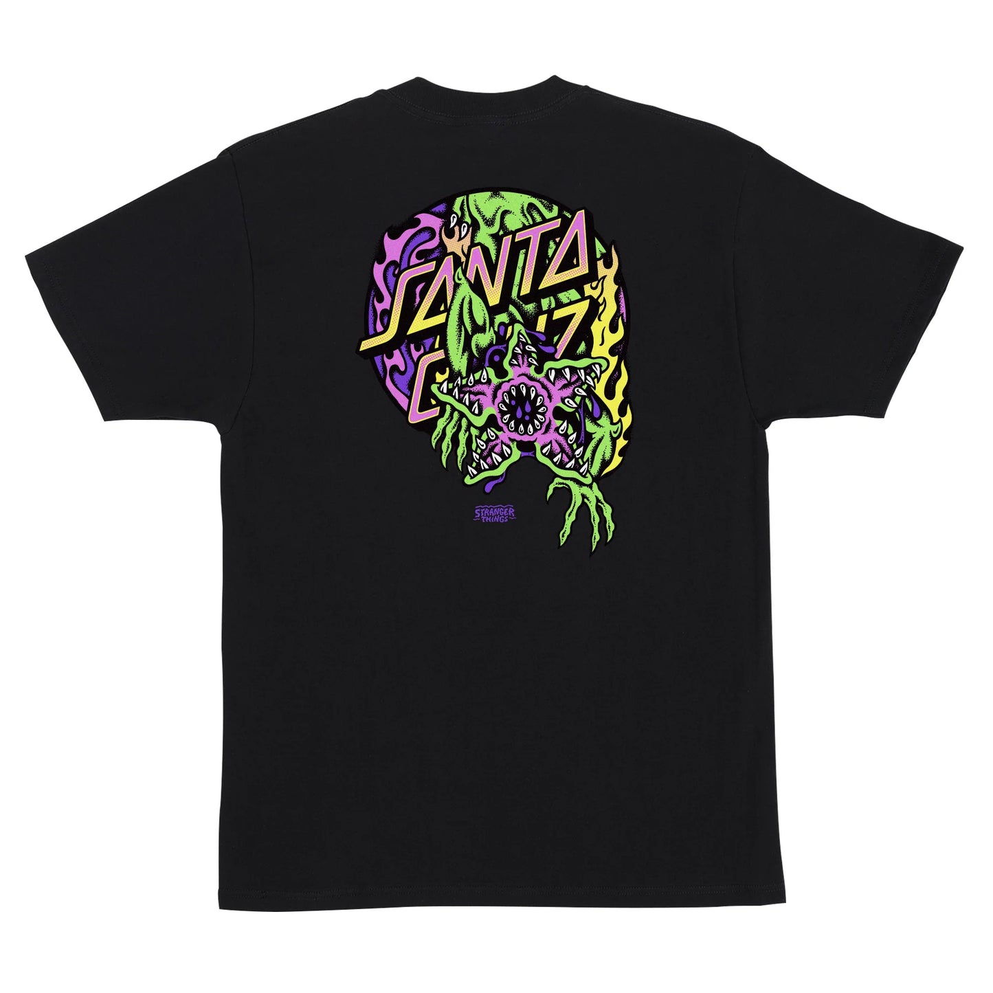 SANTA CRUZ - STRANGER THINGS DEMOGORGON DOT TEE - BLACK