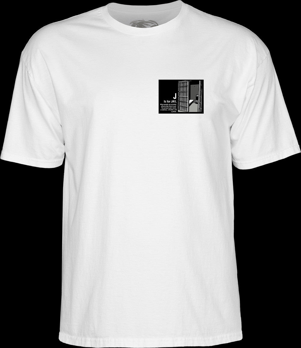 POWELL PERALTA - CHRIS SENN POLICE TEE - WHITE