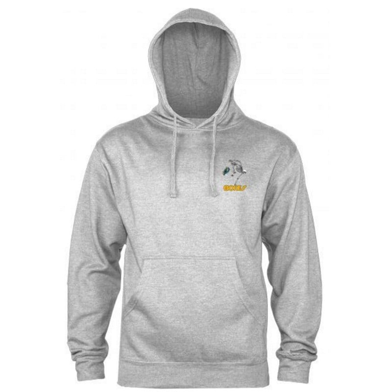 POWELL PERALTA - SKATEBOARD SKELETON MID WEIGHT HOOD - GUN METAL HEATHER