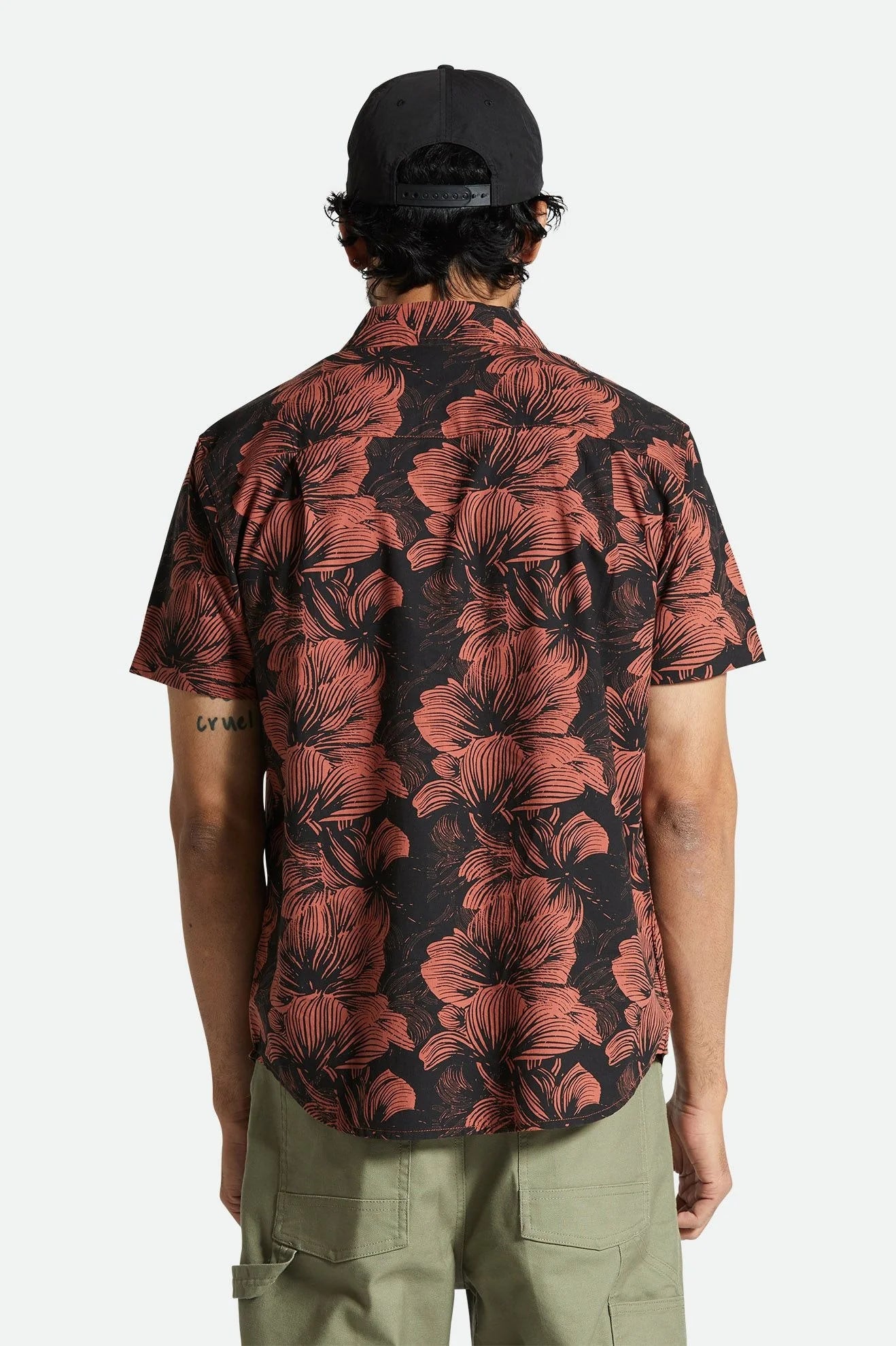 BRIXTON - CHARTER PRINT S/S WVN - WASHED BLACK/TERRACOTTA FLORA