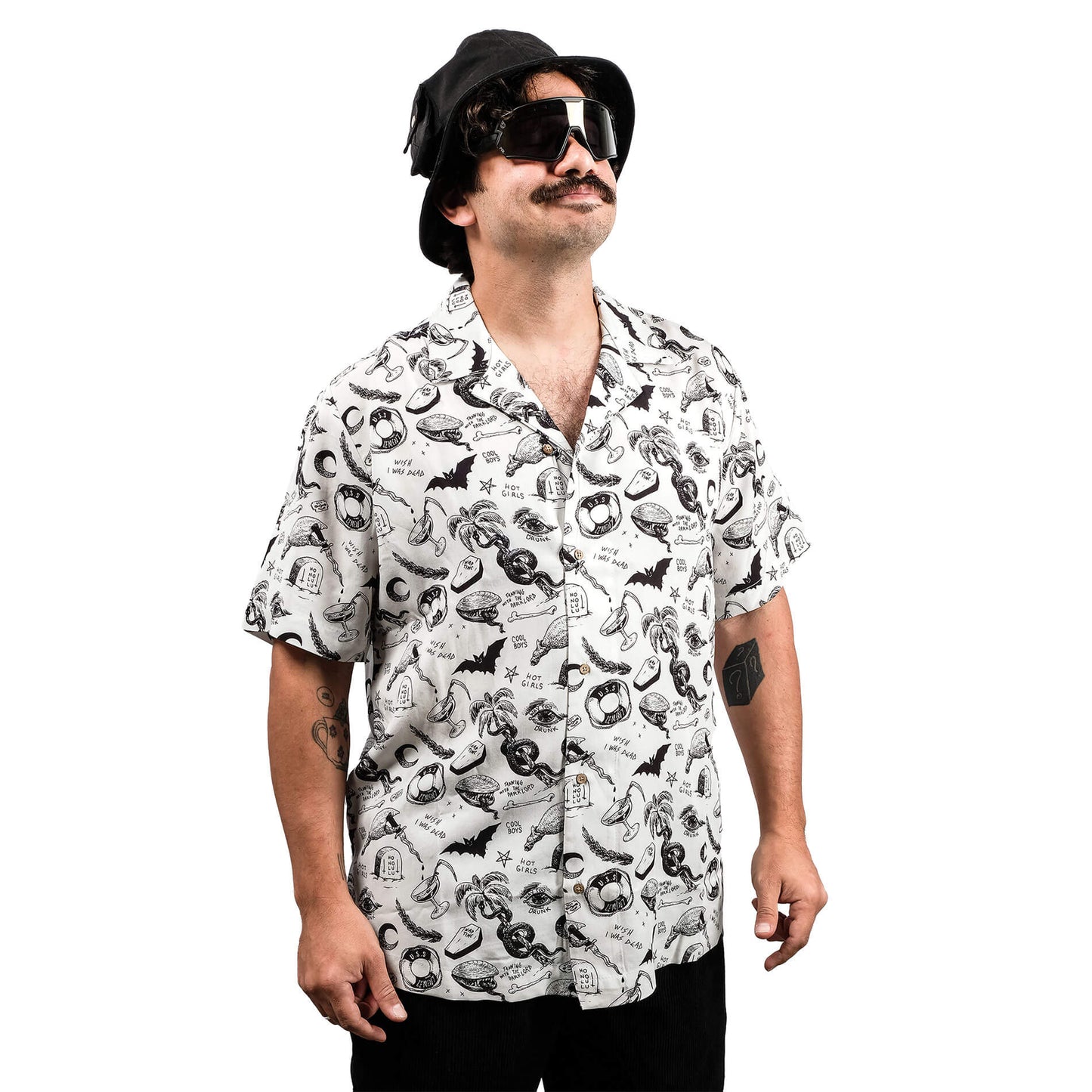 THE DUDES - OCCULT HAWAIIAN SHIRT - OFF WHITE