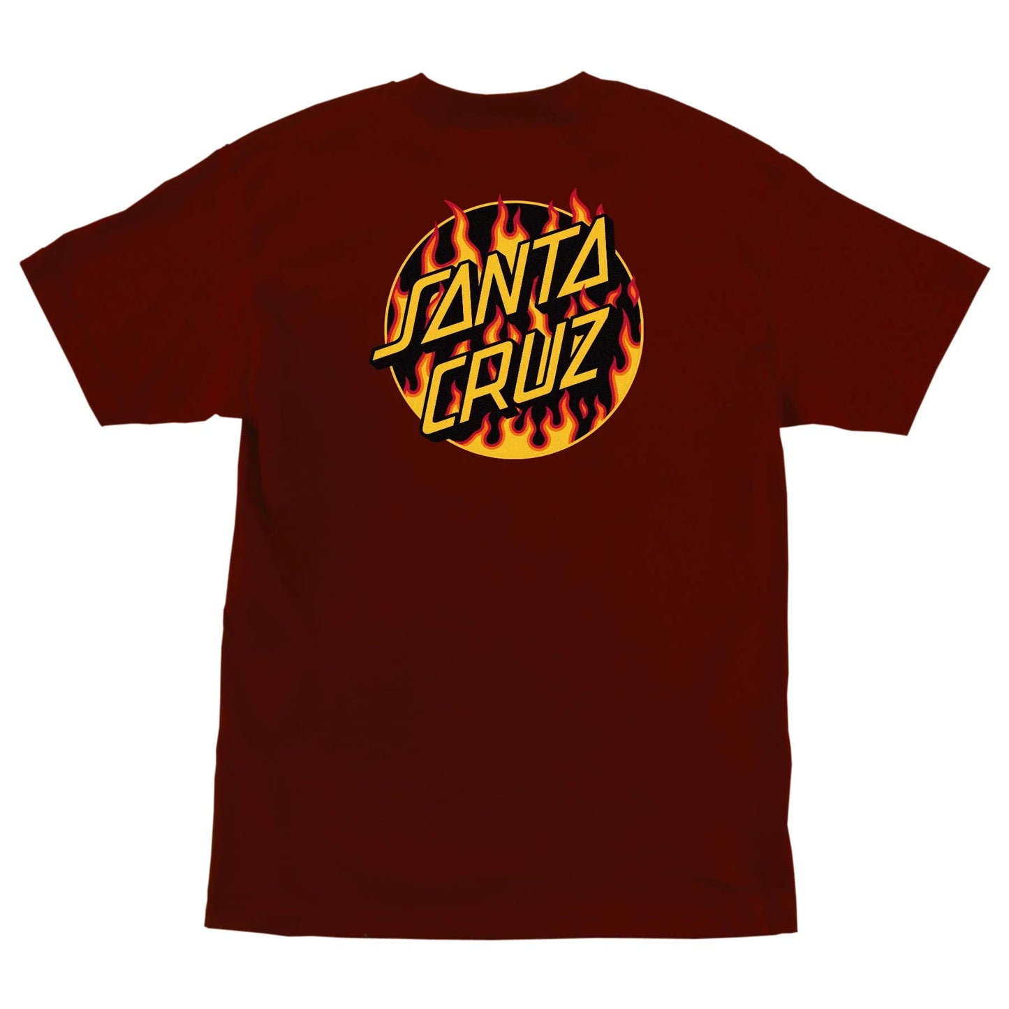 SANTA CRUZ x THRASHER - THRASHER FLAME DOT TEE - BURGUNDY