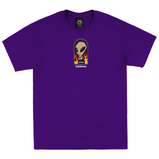 THRASHER X AWS - BELIEVE SS TEE - PURPLE