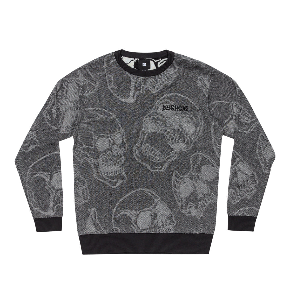 DC - FRACTURE CREWNECK - HEATHER SKULLY PRINT