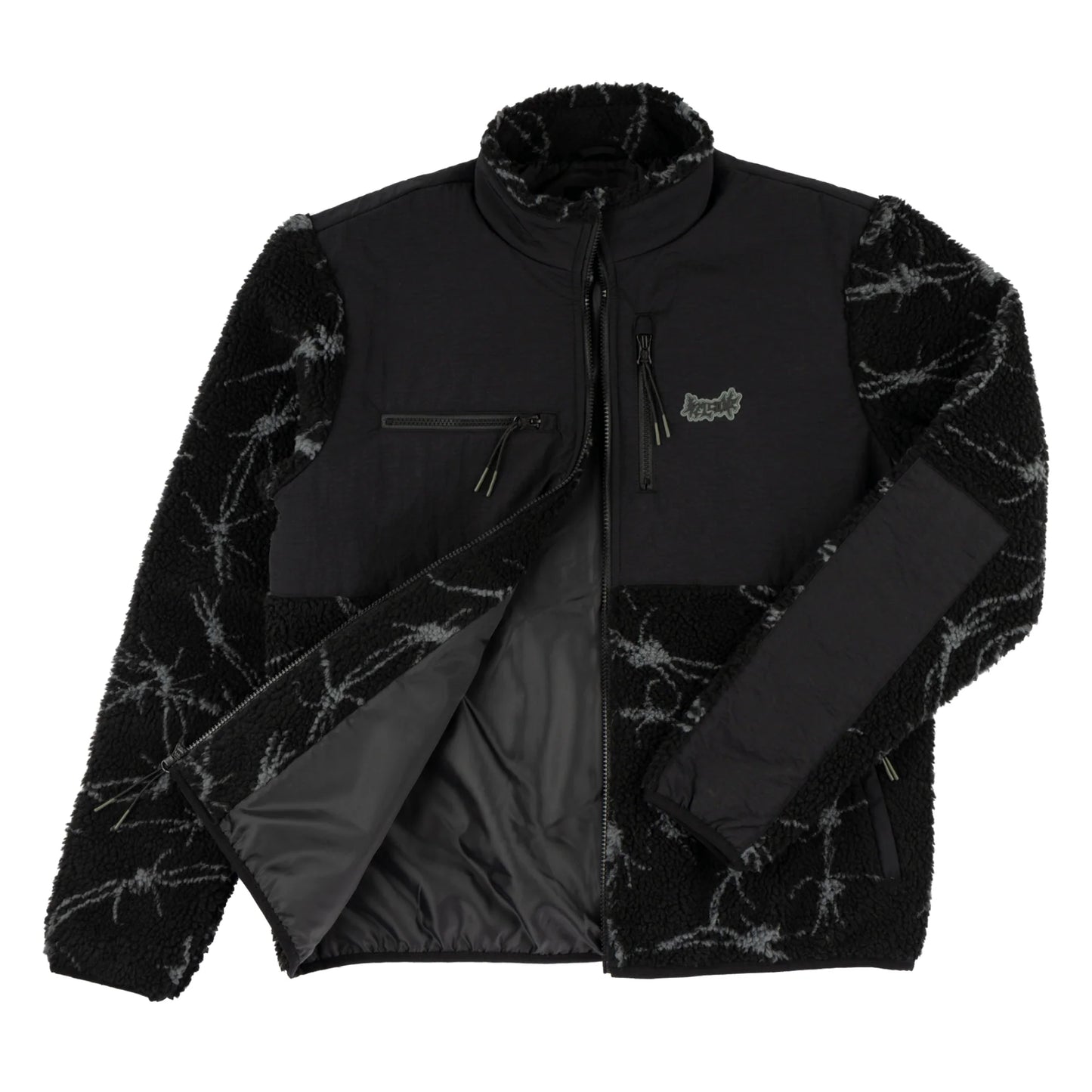 WELCOME - WIRE SHERPA FLEECE JACKET - BLACK