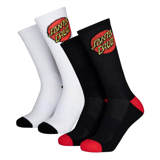 SANTA CRUZ - YOUTH CLASSIC DOT SOCK 2-PACK - BLACK & WHITE