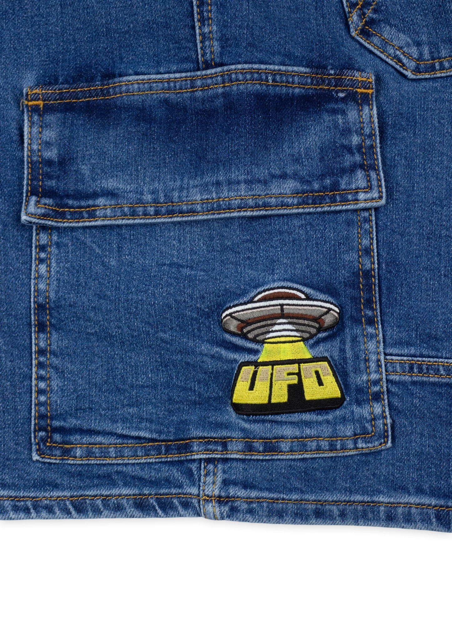 HOMEBOY - X-TRA UFO CARGO DENIM SHORT - WASHED BLUE