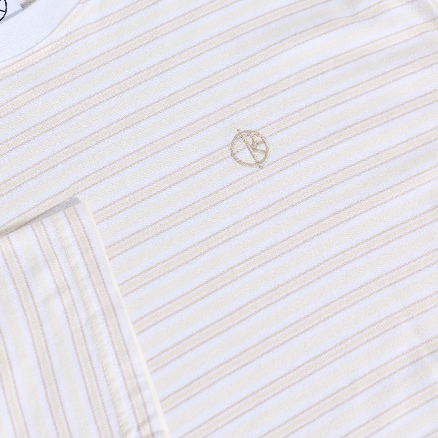 POLAR - STRIPE TEE - WHITE/TAUPE