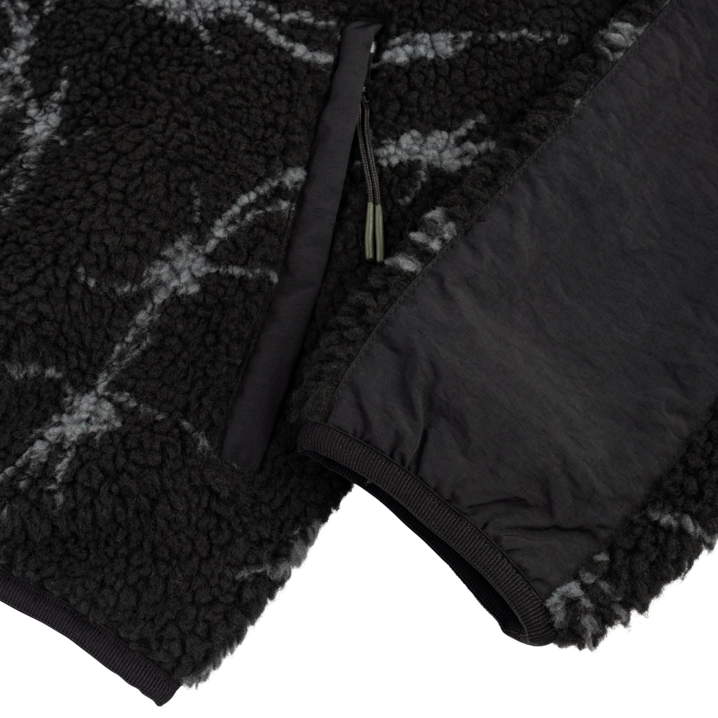 WELCOME - WIRE SHERPA FLEECE JACKET - BLACK