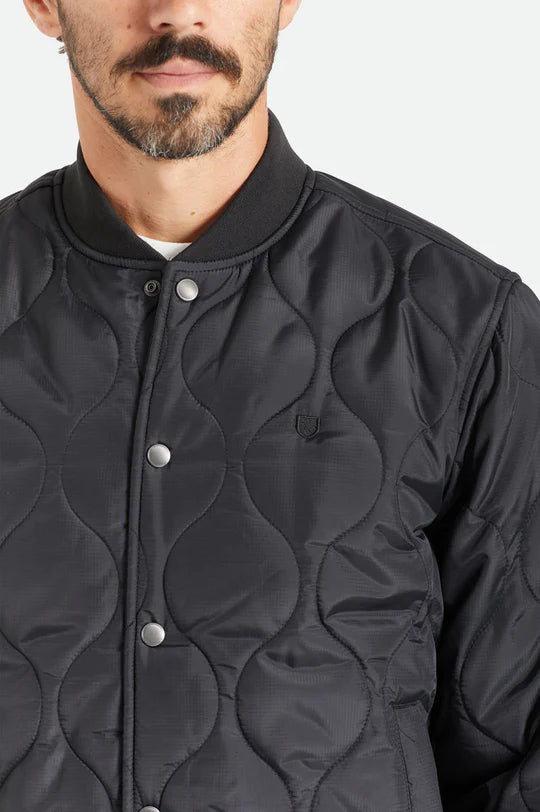 BRIXTON - DILLINGER QUILTED BOMBER JACKET - BLACK