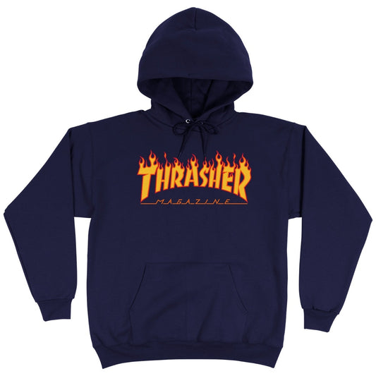 THRASHER - FLAME HOOD - NAVY