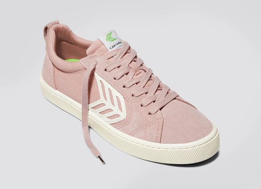 CARIUMA - CATIBA PRO SKATE ROSE - SUEDE AND CANVAS CONTRAST THREAD IVORY LOGO