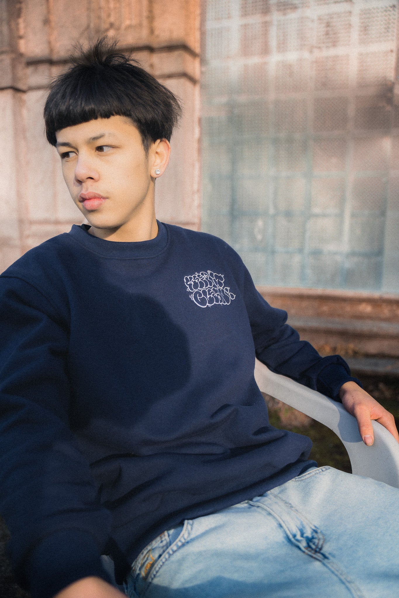 KEEP IT CLEAN - THROW UP CREWNECK - DARK NAVY