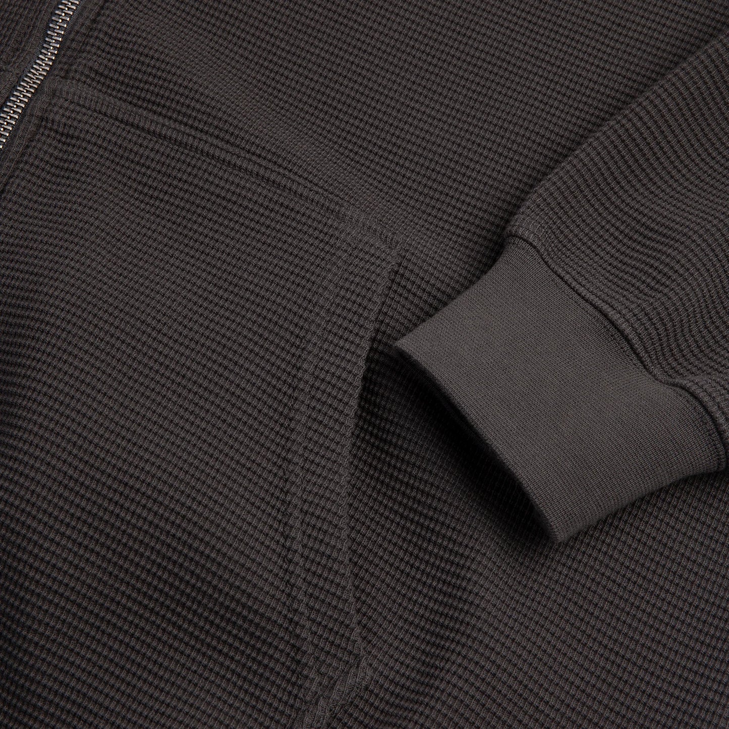 POLAR - WAFFLE ZIP HOOD - DIRTY BLACK