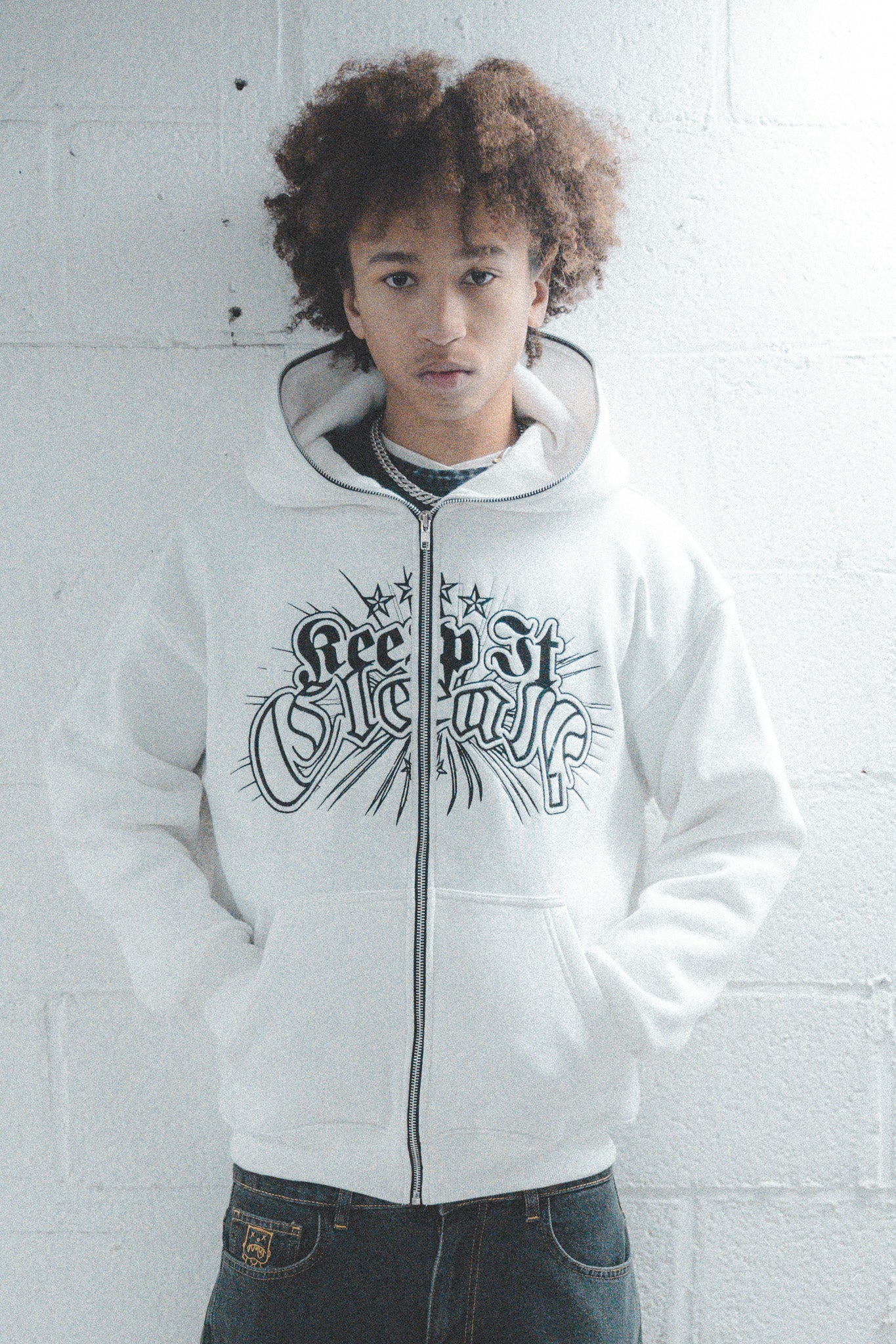 KEEP IT CLEAN - DIVINE HOOD - WHITE/BLACK