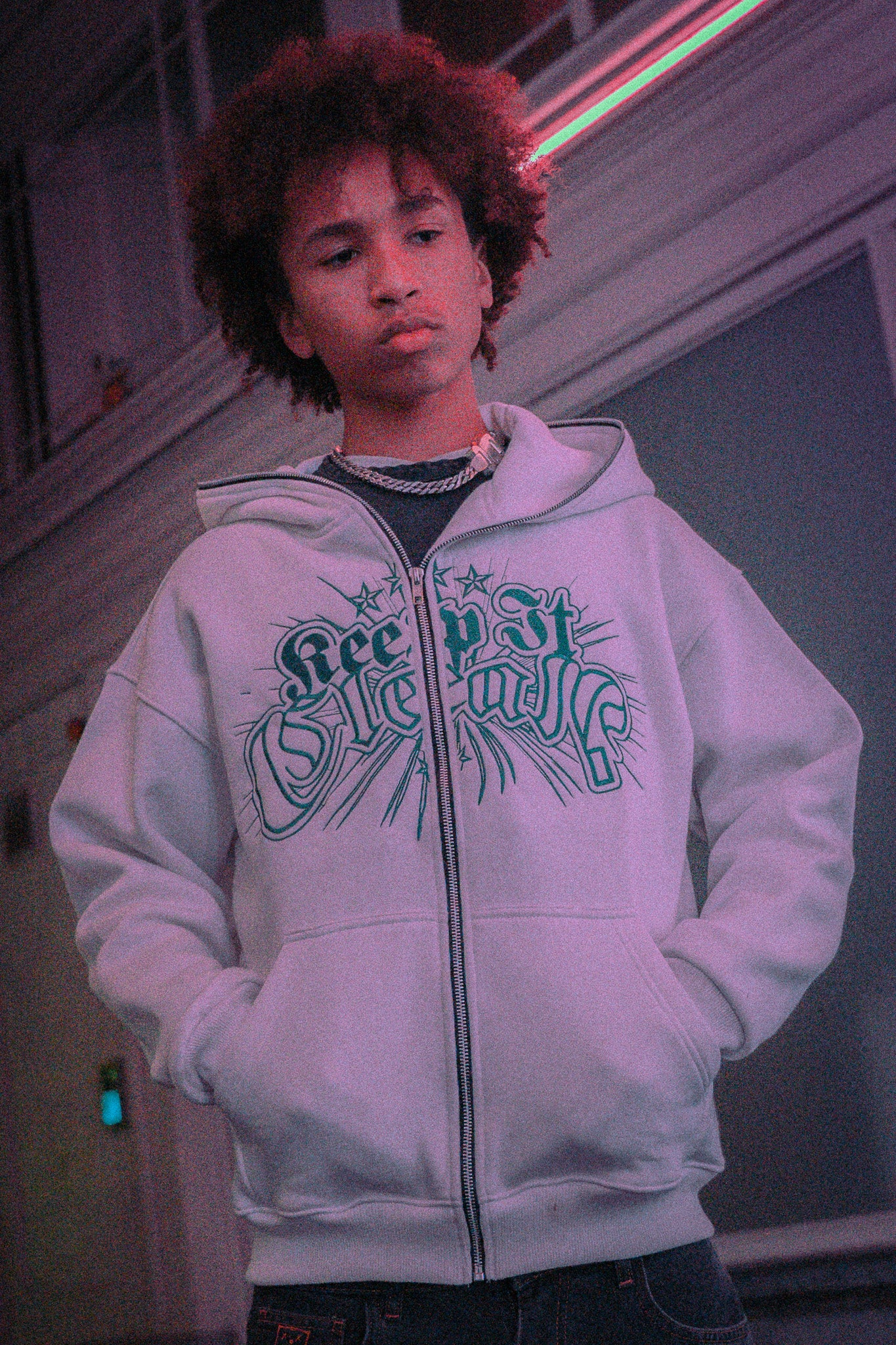 KEEP IT CLEAN - DIVINE HOOD - WHITE/GREEN