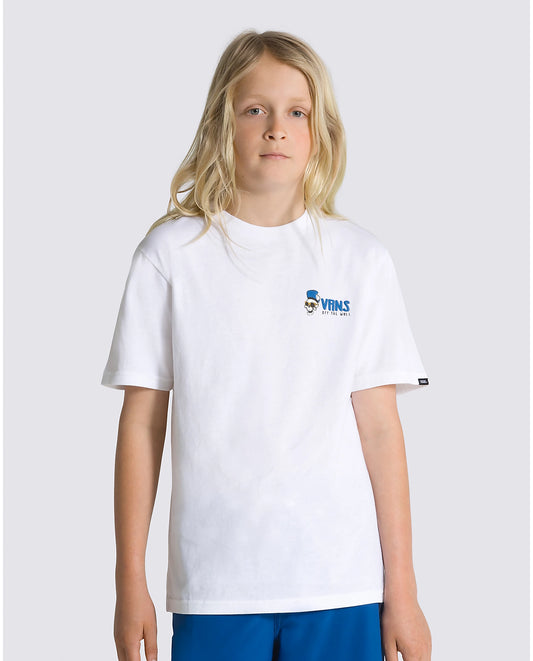 VANS - SKULL SLICE SS YOUTH TEE - WHITE