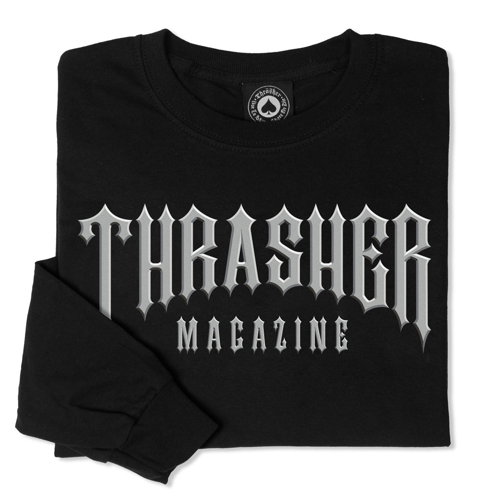 THRASHER - LOW LOW LOGO LONG SLEEVE - BLACK