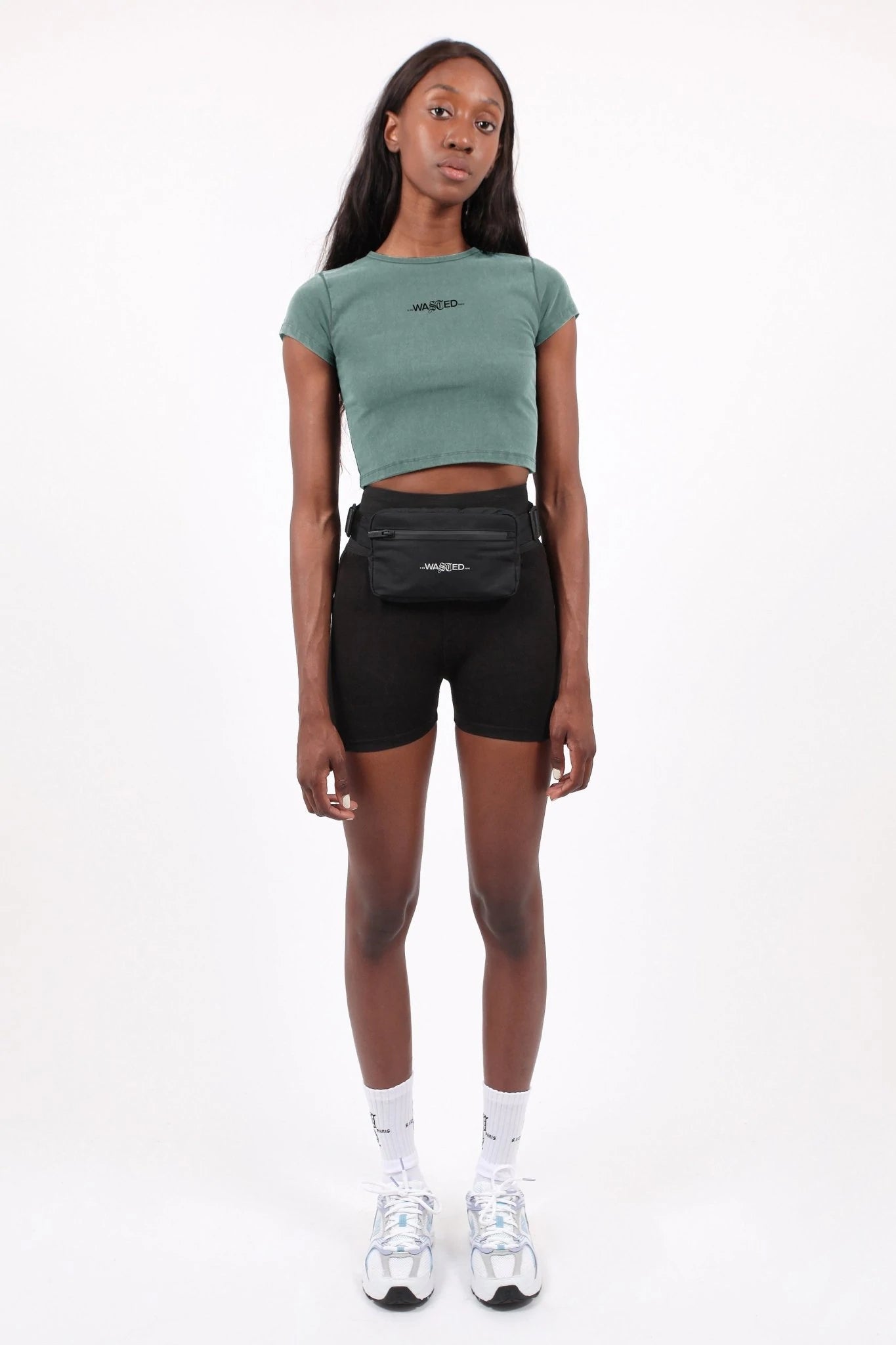 WASTED PARIS - WM - BELLA SIGNATURE CROP TEE - ICEBERG GREEN