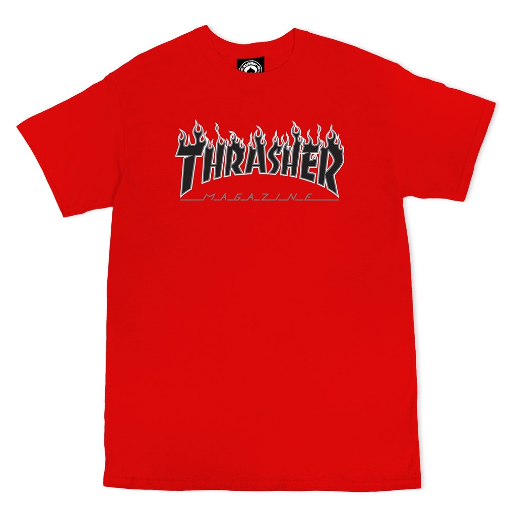 THRASHER - FLAME LOGO TEE - RED