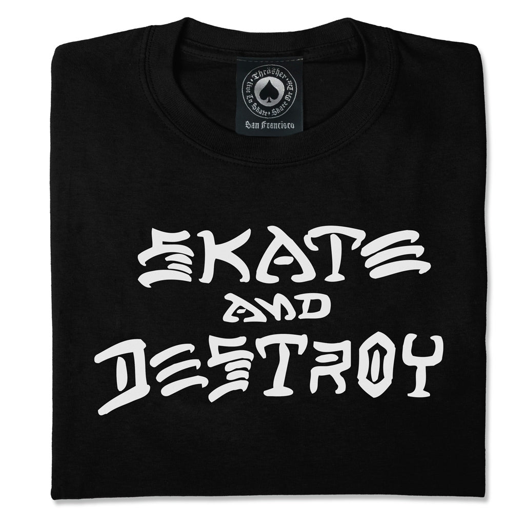 THRASHER - SKATE AND DESTROY TEE - BLACK
