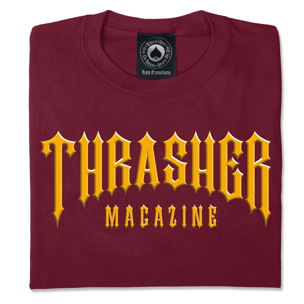THRASHER - LOW LOW LOGO TEE - MAROON