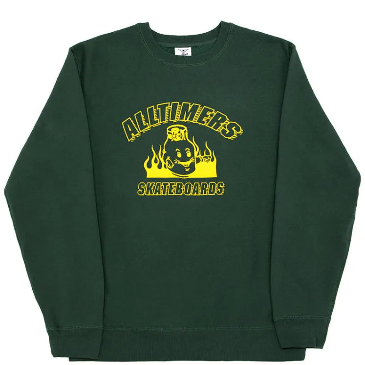 ALLTIMERS - PROPANE WAYNE HEAVYWEIGHT CREW - ALPINE GREEN