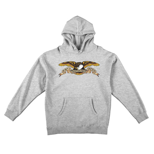 ANTI HERO - EAGLE PULLOVER HOODIE - HEATHER GREY/MULTI