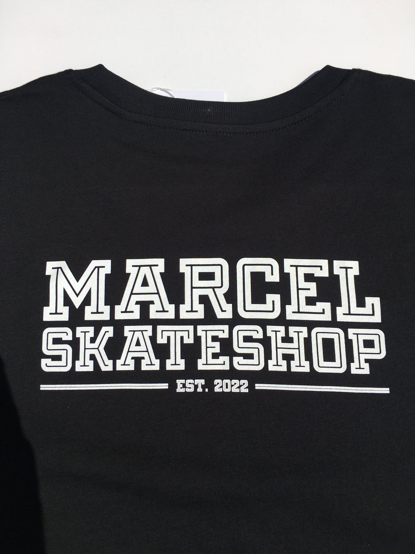 MARCEL - SHOP LOGO TEE BACKPRINT - BLACK/WHITE