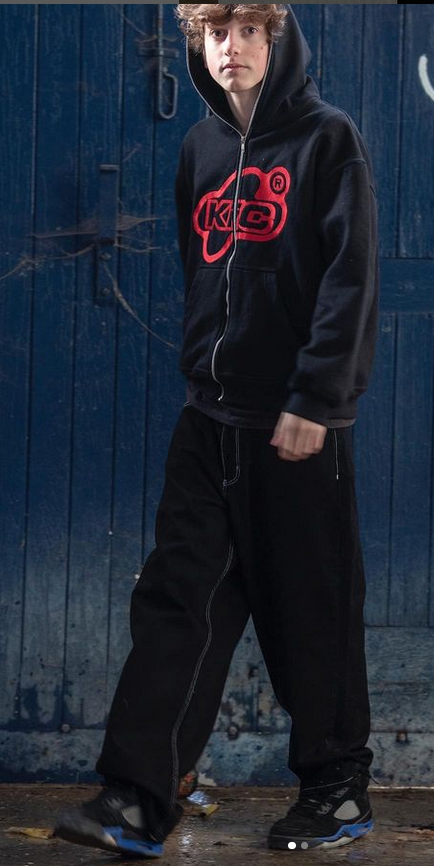 KEEP IT CLEAN - LOOSE PANTS - BLACK/WHITE SEAMS