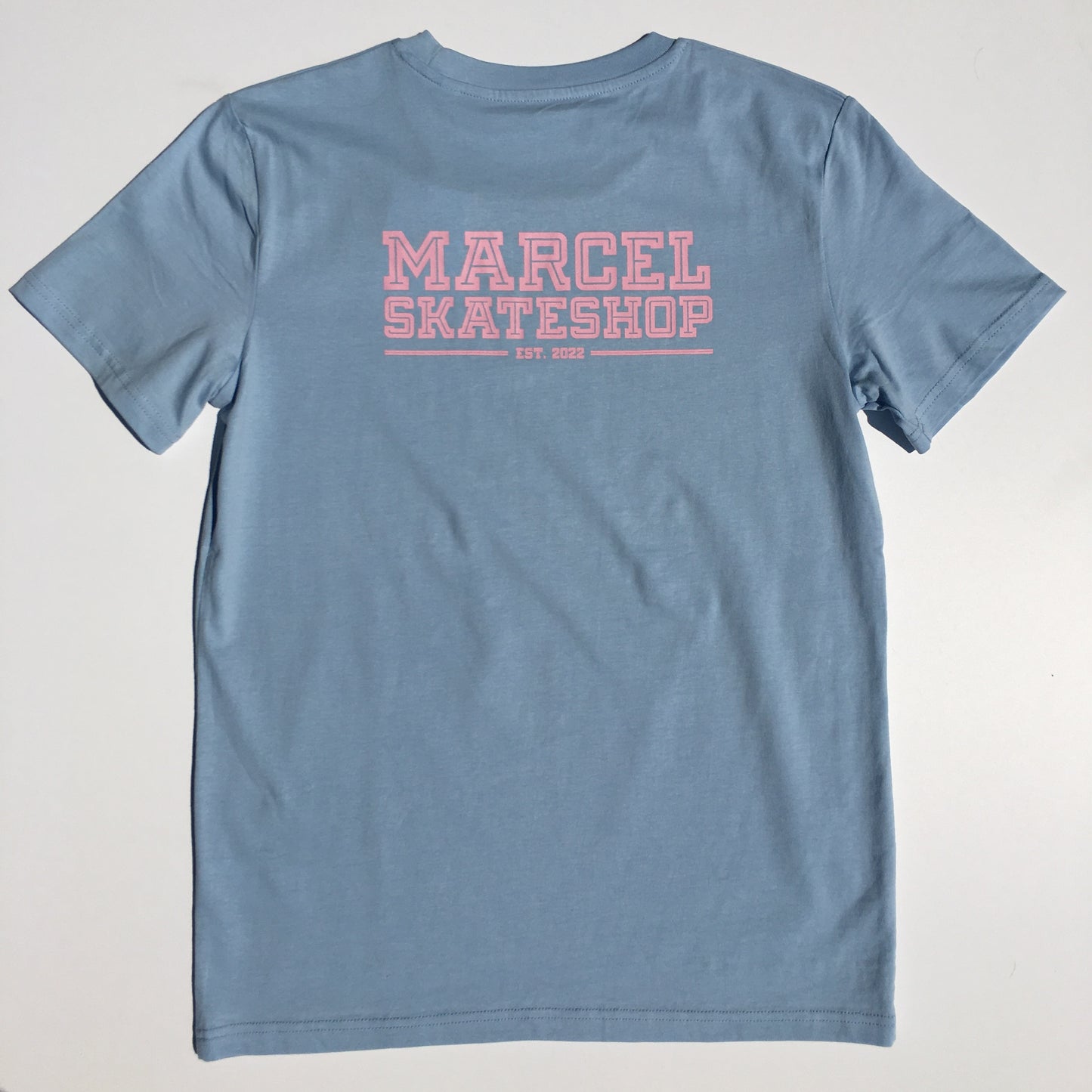 MARCEL - SHOP LOGO TEE BACKPRINT - SKY BLUE/LIGHT PINK