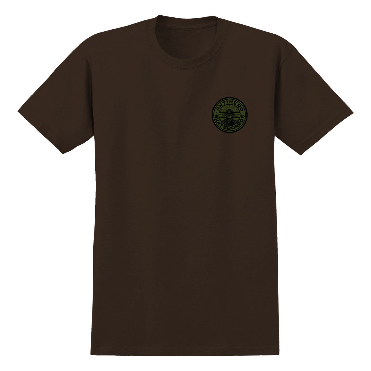 ANTI HERO - STAY READY CHEST S/S TEE - DARK CHOCOLATE/OLIVE/BLACK