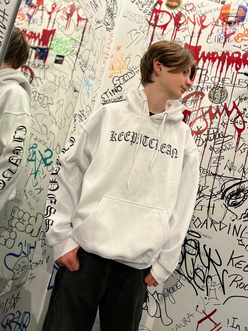 KEEP IT CLEAN - CLEANESS SLEEVED HOOD - WHITE