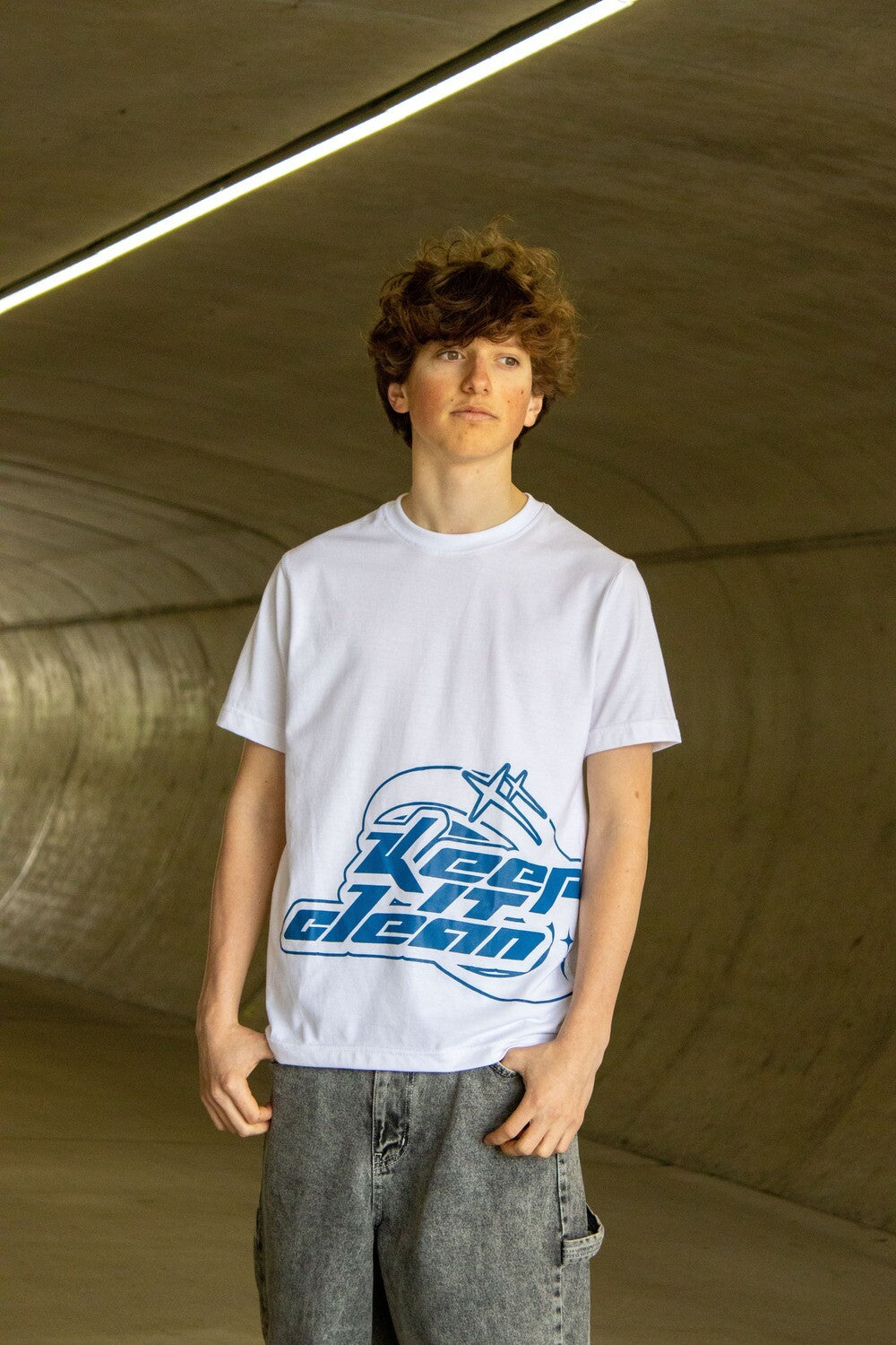 KEEP IT CLEAN - SOLAR TEE - WHITE/BLUE