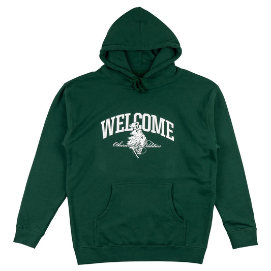WELCOME - COLLEGIATE PULLOVER HOODIE - DARK GREEN