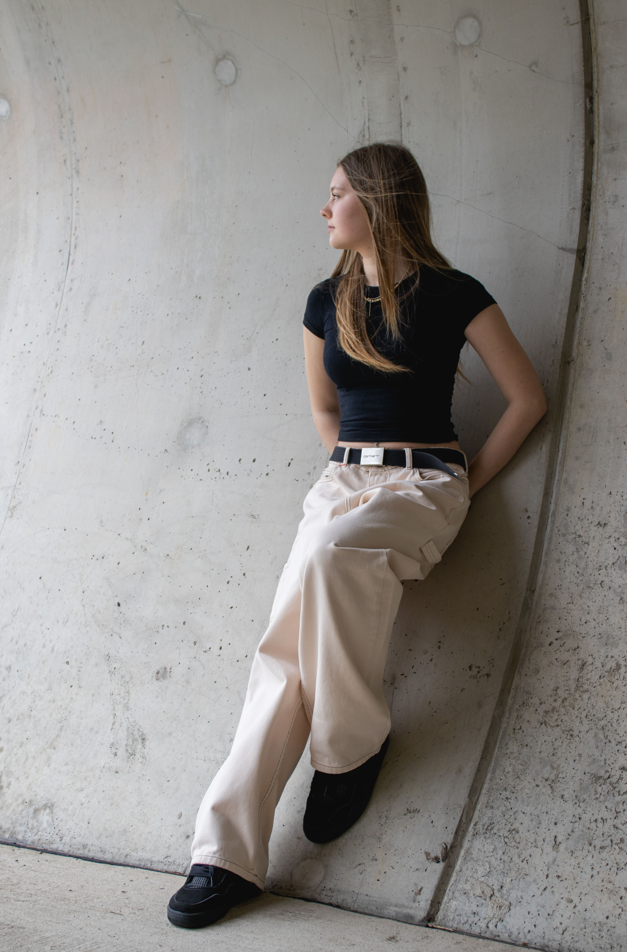 KEEP IT CLEAN - LOOSE PANTS - CREAM/BROWN