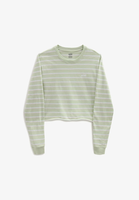 VANS - TIME OFF STRIPE LS CROP - CELADON GREEN