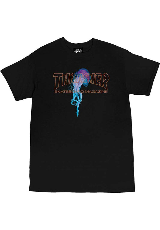 THRASHER - ATLANTIC DRIFT TEE - BLACK/ORANGE