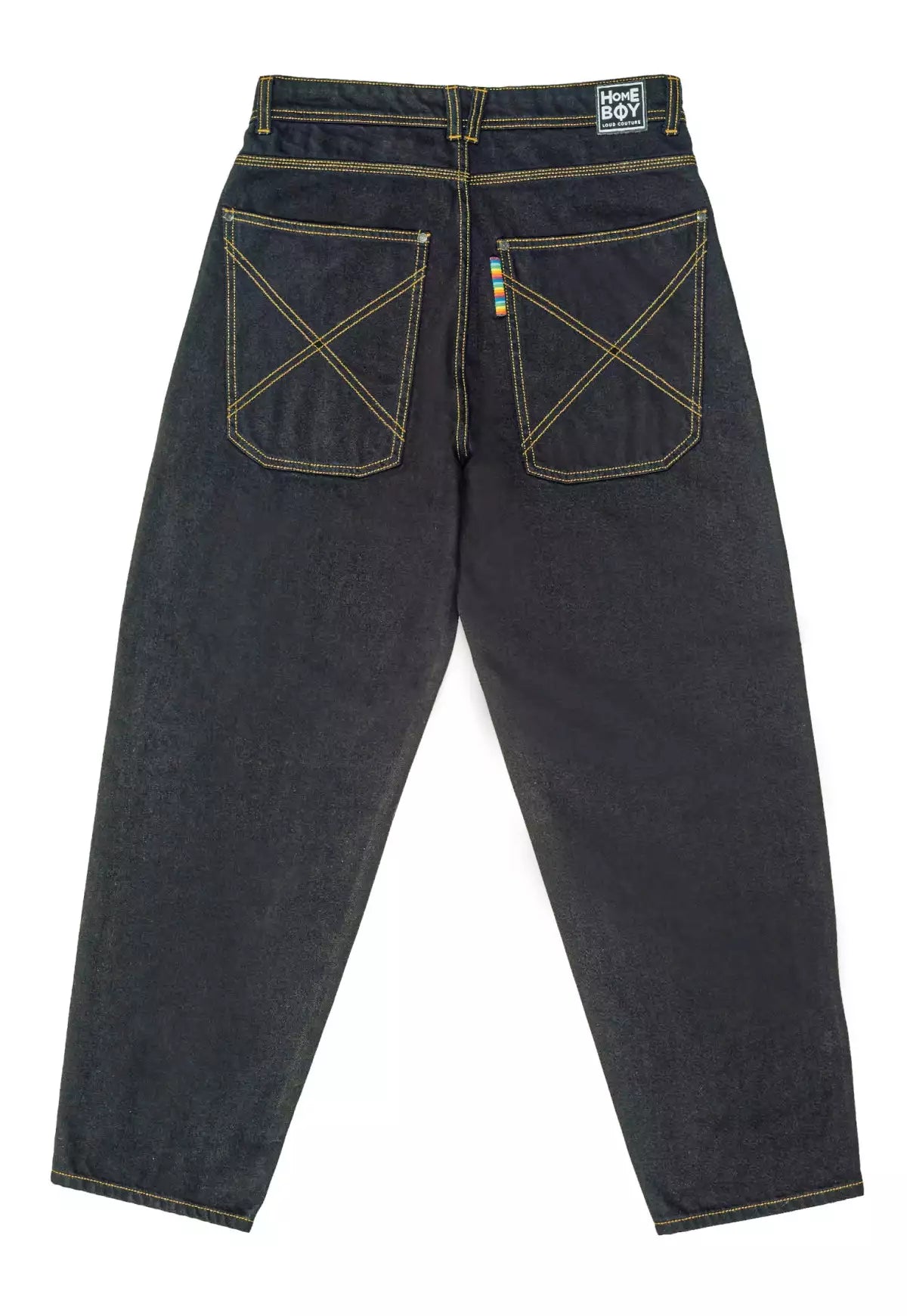 HOMEBOY - X-TRA BAGGY DENIM - WASHED BLACK/TOBACCO