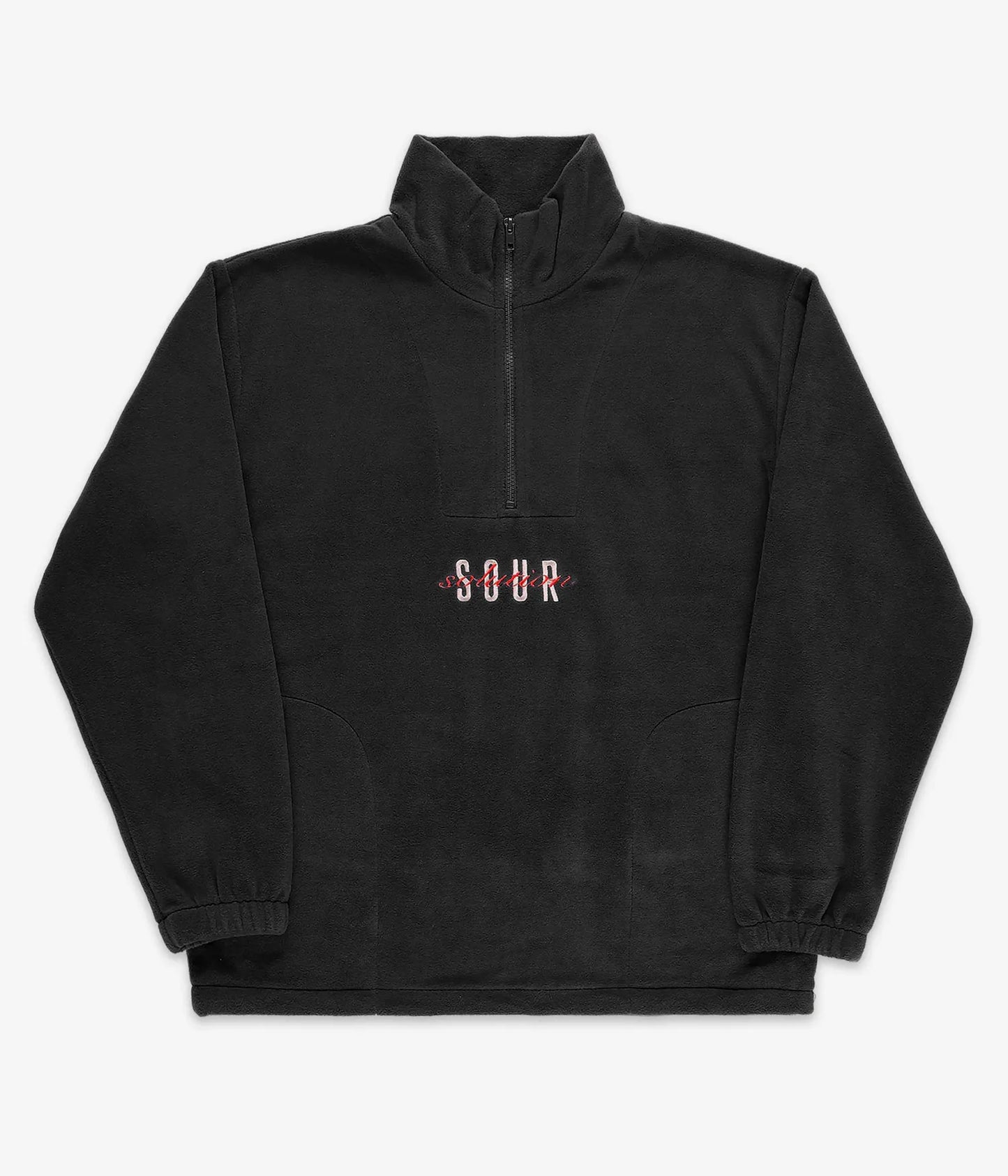 SOUR - SPOTHUNTER 1/4 ZIP FLEECE - BLACK
