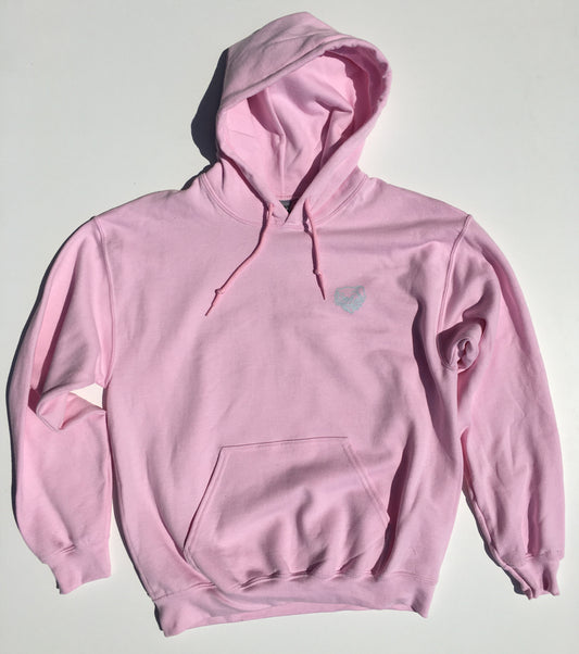 MARCEL - SHOP LOGO HOODIE - LIGHT PINK/SKY BLUE