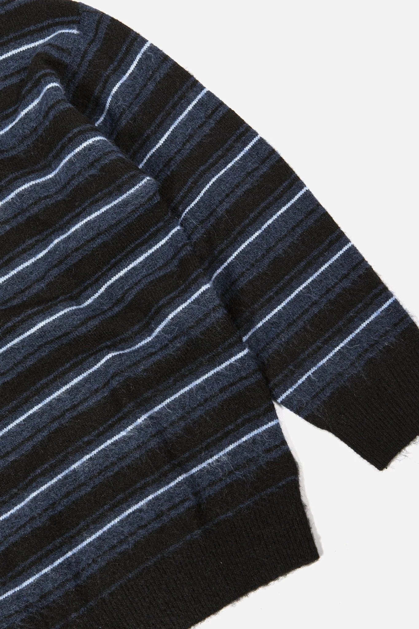 WASTED PARIS - FUZZY STRIPES SAVAGE SWEATER - NIGHT BLUE/BLACK